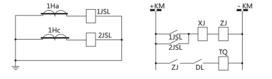 JSL-26繼電器構(gòu)成的二相式定時限保護(hù)的原理圖 JSL-26繼電器構(gòu)成的二相式定時限保護(hù)的原理圖