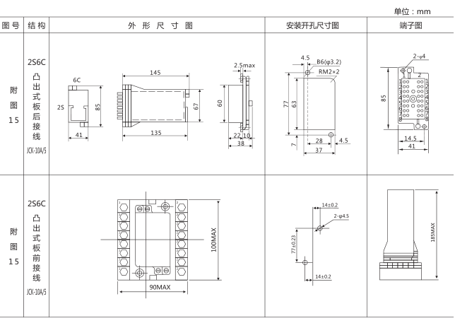 RXMA1中間繼電器外形及安裝尺寸圖片 RXMA1中間繼電器外形及安裝尺寸圖片