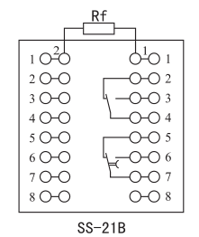 SS-21B型時間繼電器內部接線及外引接線圖片 SS-21B型時間繼電器內部接線及外引接線圖片