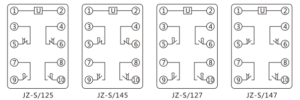 JZ-S/449靜態(tài)可調(diào)延時中間繼電器內(nèi)部接線圖及外引接線圖 JZ-S/449靜態(tài)可調(diào)延時中間繼電器內(nèi)部接線圖及外引接線圖
